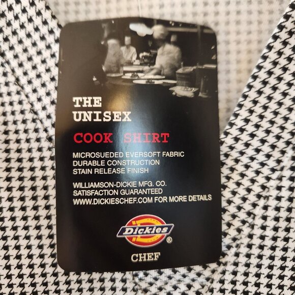 Dickies Unisex Cook Shirt Houndstooth Pattern Size S Microsueded Eversoft Fabric - Picture 6 of 11